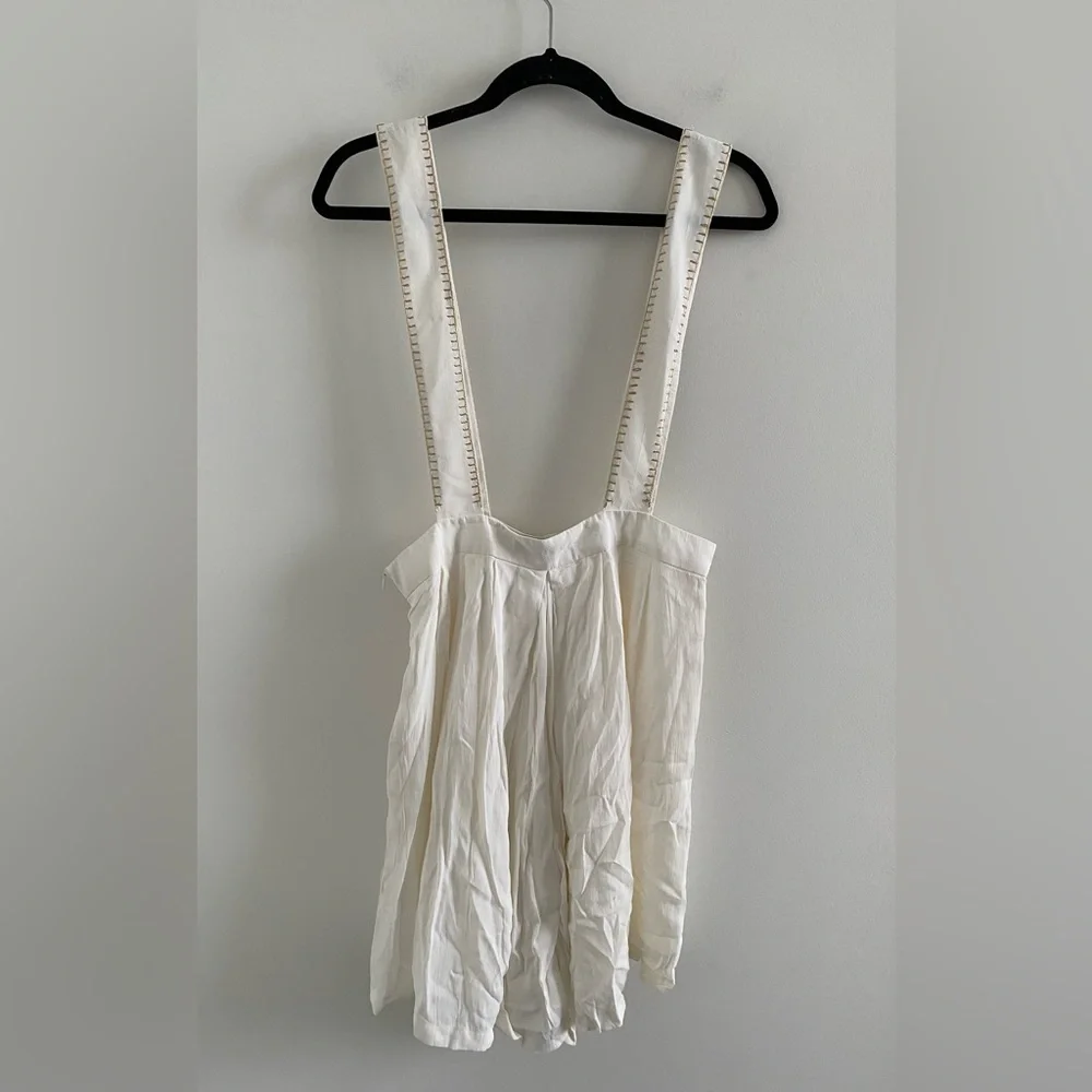 Carolina K White & Gold Silk Crepe Overalls - Picture 7 of 9